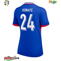 Camiseta Francia Ibrahima Konate #24 Primera Equipación para mujer Eurocopa 2024 manga corta